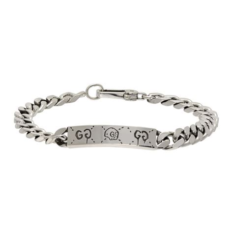 gucci yba455321001020|Gucci Silver Gucci Ghost Bracelet .